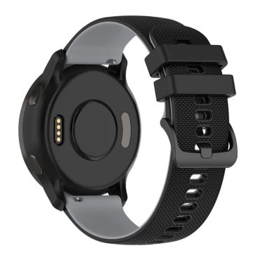 Garmin Forerunner 255 / Venu 2 / Fossil Gen 5 Carlyle HR tvåfärgat klockarmband i silikon - Svart / Grå