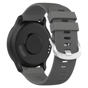 20 mm silikonarmband med tvärrandigt mönster för Garmin-klocka - Mörkgrå