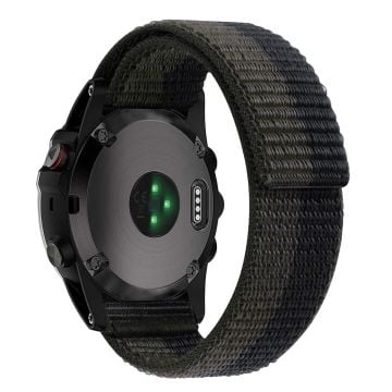 Nylonarmband med ögla för Garmin / Amazfit och Coros klockor - Svart / Grå