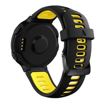 Silikonarmband med svart spänne för Garmin Forerunner-klocka - Svart / Gul