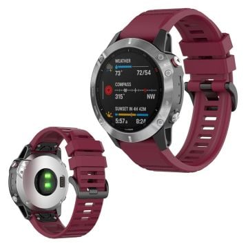 Garmin Fenix 6 hållbar klockarmband - vinröd