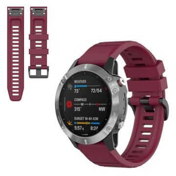 Garmin Fenix 6 stylish silicone watch band - Wine Red