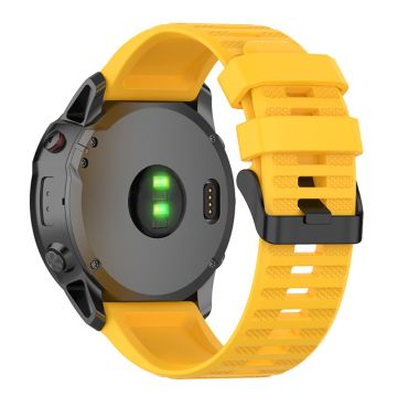 22mm solid color silicone watch strap for Garmin watch - Yellow