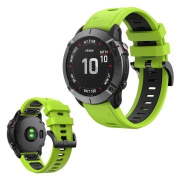 Bi-color silicone watch band for Garmin device - Lime / Black