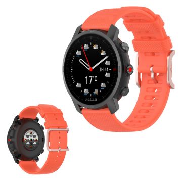 Silicone etched pattern watch band for Polar watch - Orange