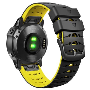 Silicone strap for Amazfit / Garmin / Coros watch - Black / Yellow