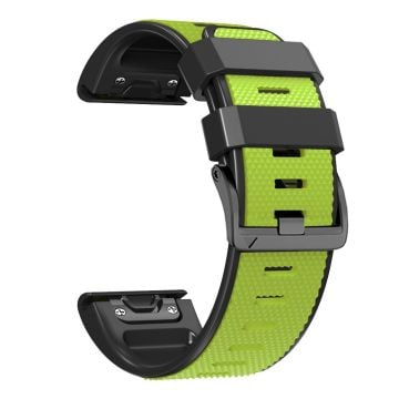 22 mm tvåfärgat silikonarmband i pastillstil för Amazfit / Garmin / Coros-klocka - Lime + Svart