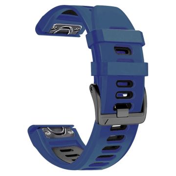 22mm dual-color silicone strap for Amazfit / Garmin / Coros watch - Midnight Blue+Black