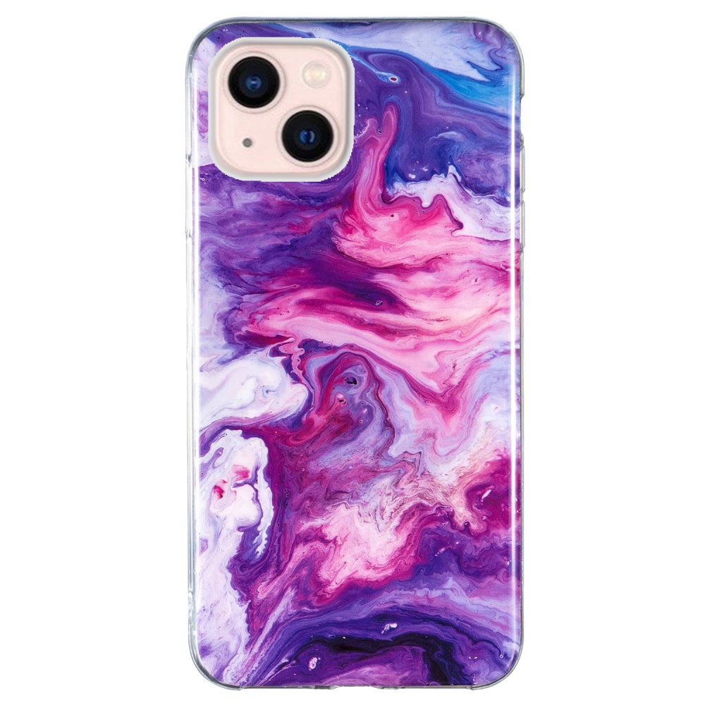 Marmormotiv iPhone 15 Plus skal - Röd