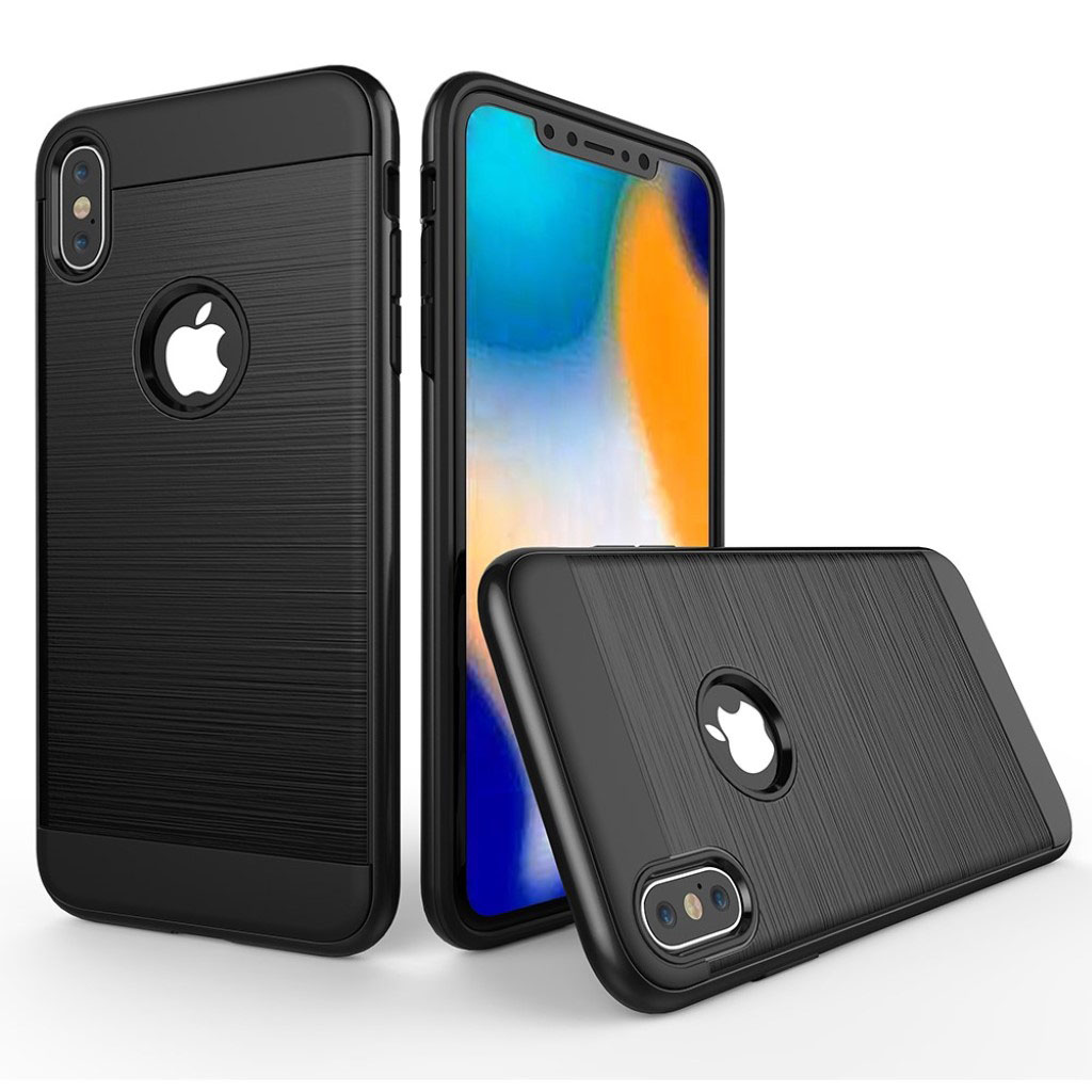 IPhone 9 mobilskal silikon plast borstad - Svart