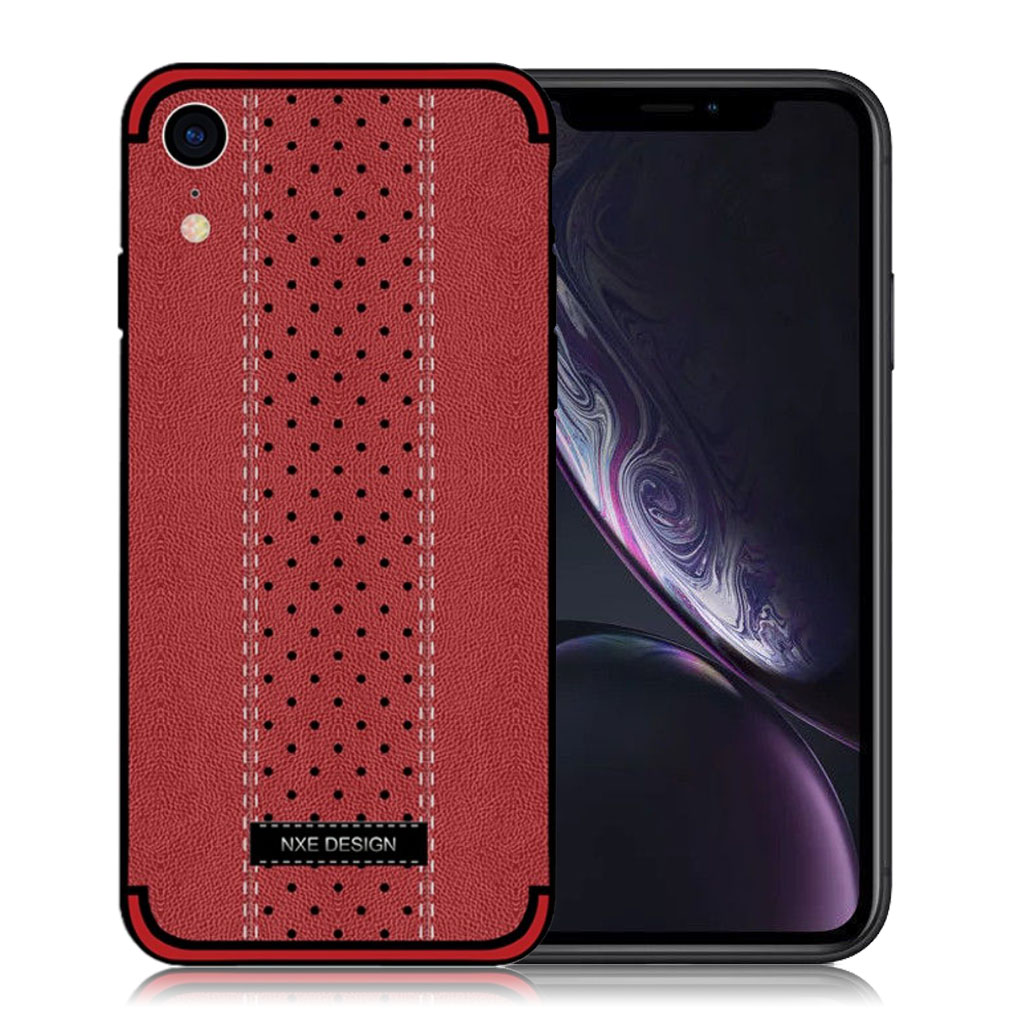 iPhone Xr NXE söm dekorerat silikonplast mobilskal - Röd