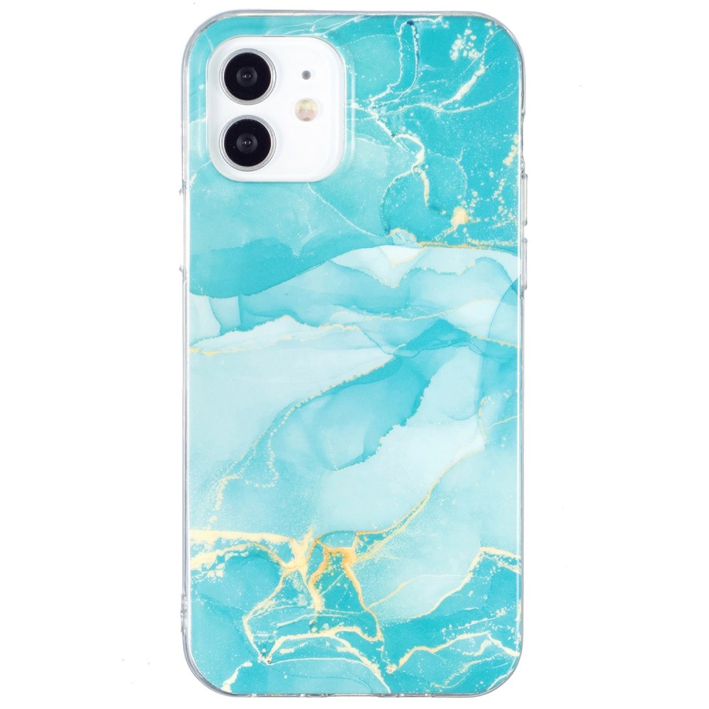 Marmormotiv iPhone 12 / iPhone 12 Pro skal - Grön