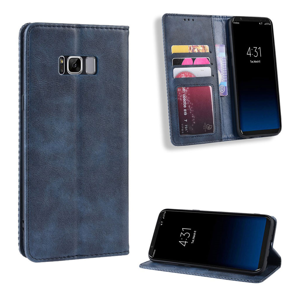 Bofink Vintage läder Samsung Galaxy S8 fodral - Blå