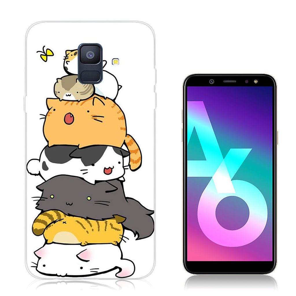 Samsung Galaxy A6 (2018) mobilskal silikon mönster - Kärleksfull katt