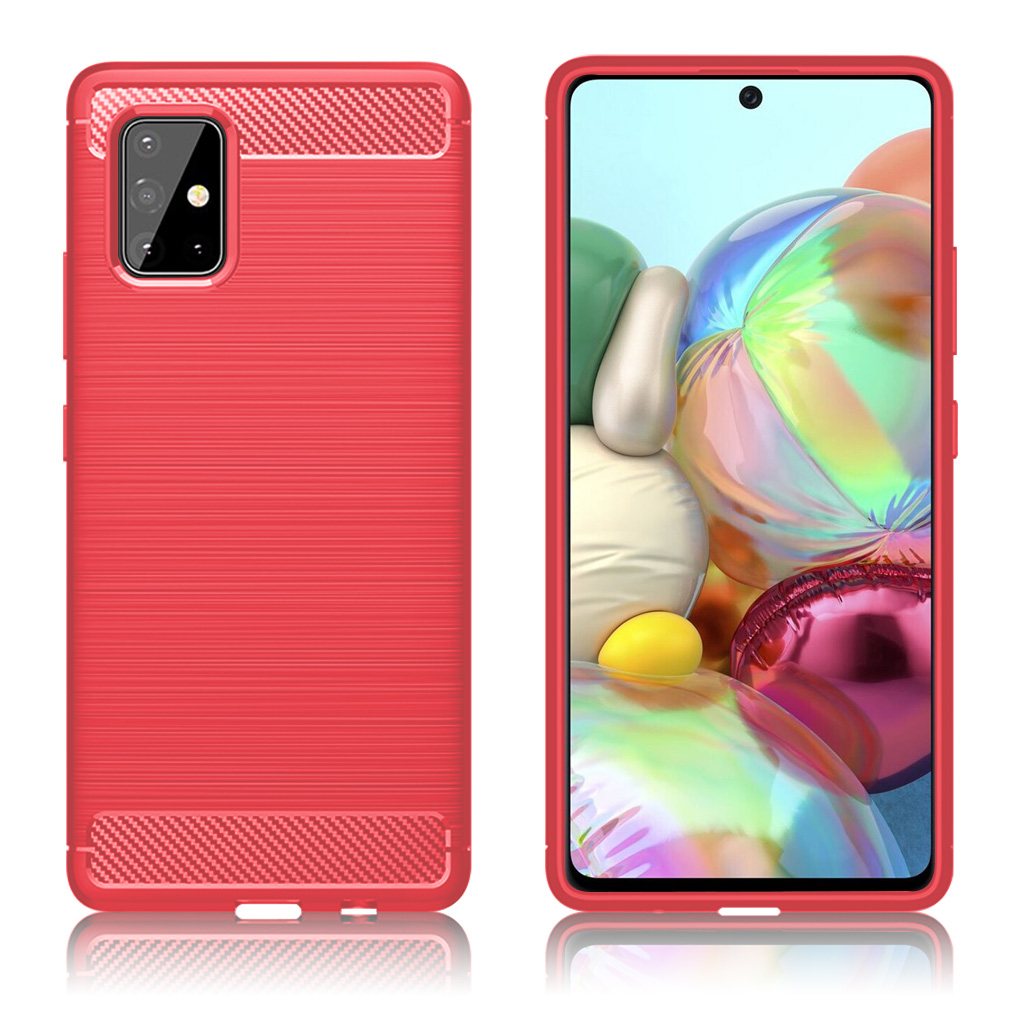 Carbon Flex Samsung Galaxy A71 5G skal - Röd