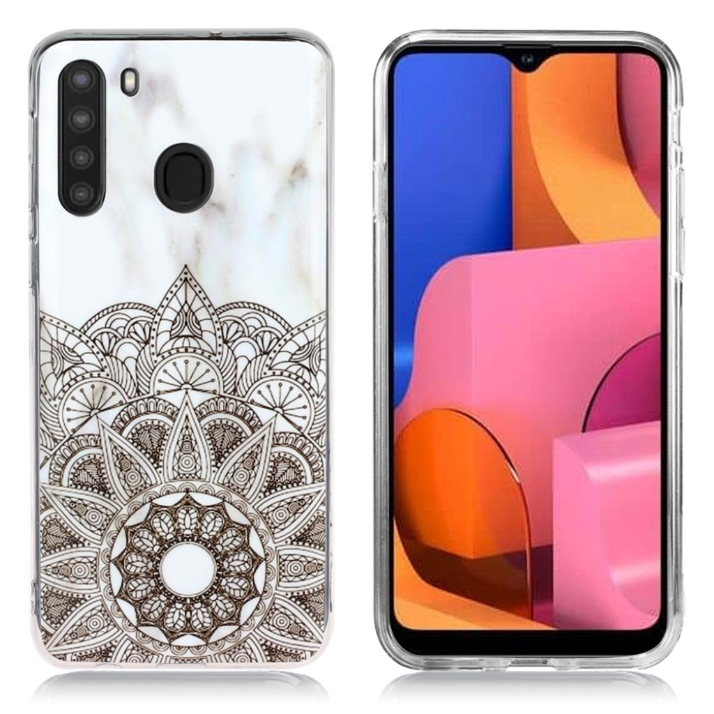 Marmormotiv Samsung Galaxy A21 skal - Grå Tribalmarmor