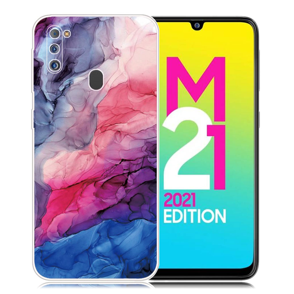 Marmormotiv Samsung Galaxy M21 2021 skal - Vattenhaltigt Livfullt Mönster
