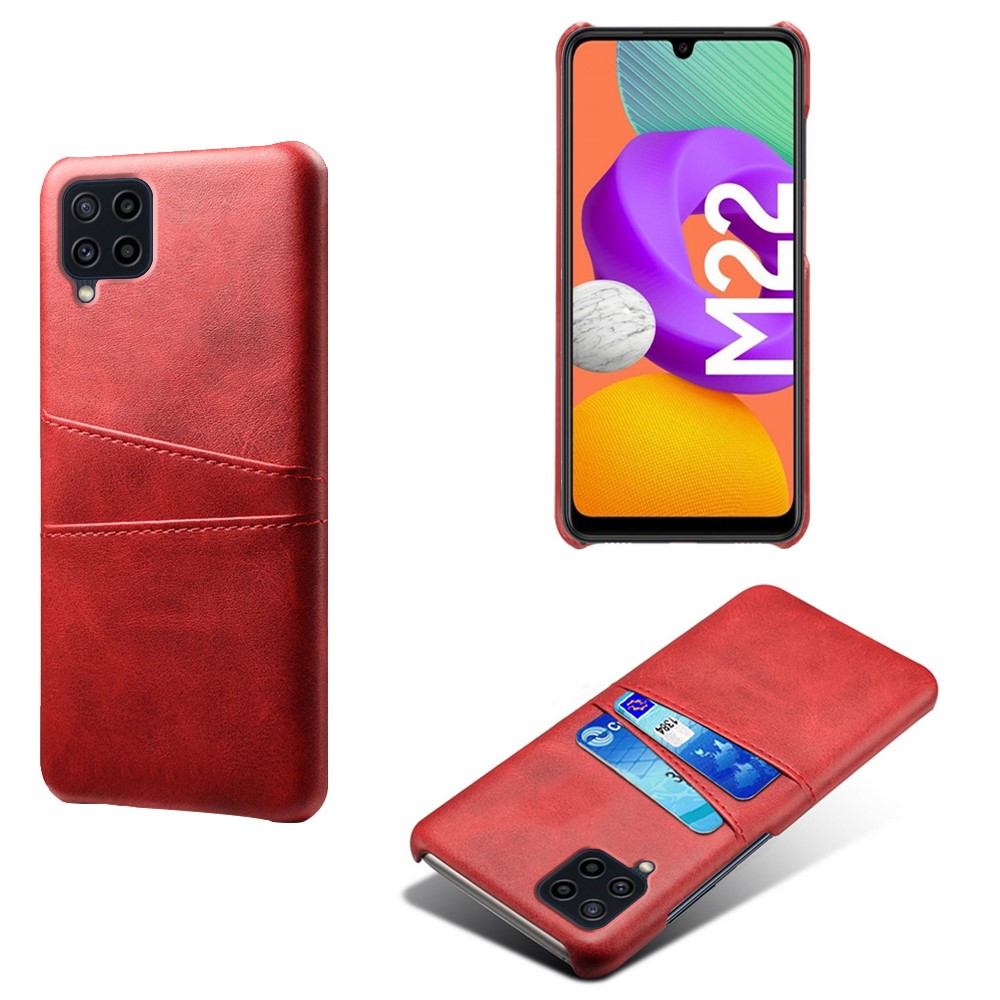 Samsung Galaxy M22 / Samsung Galaxy M32 / Samsung Galaxy F22 skal med korthållare - Röd