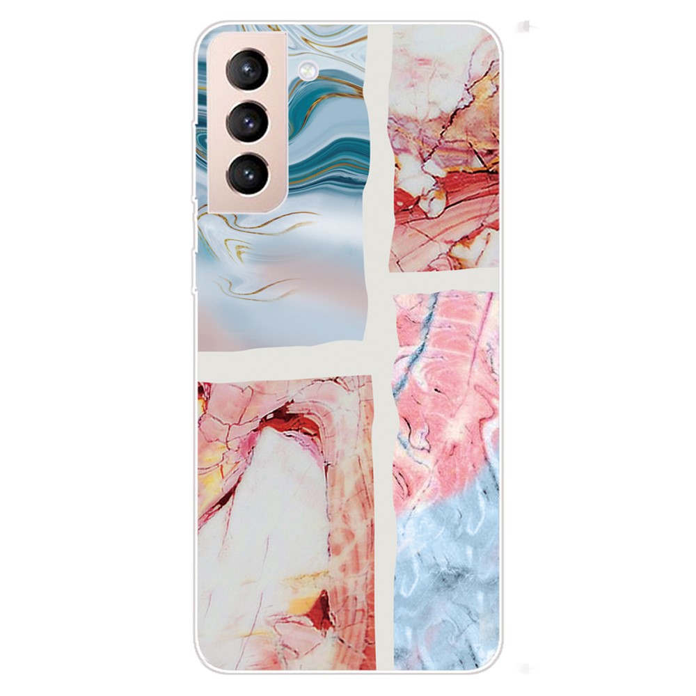 Marmormotiv Samsung Galaxy S22 Plus skal - Vågig Marmorplatta