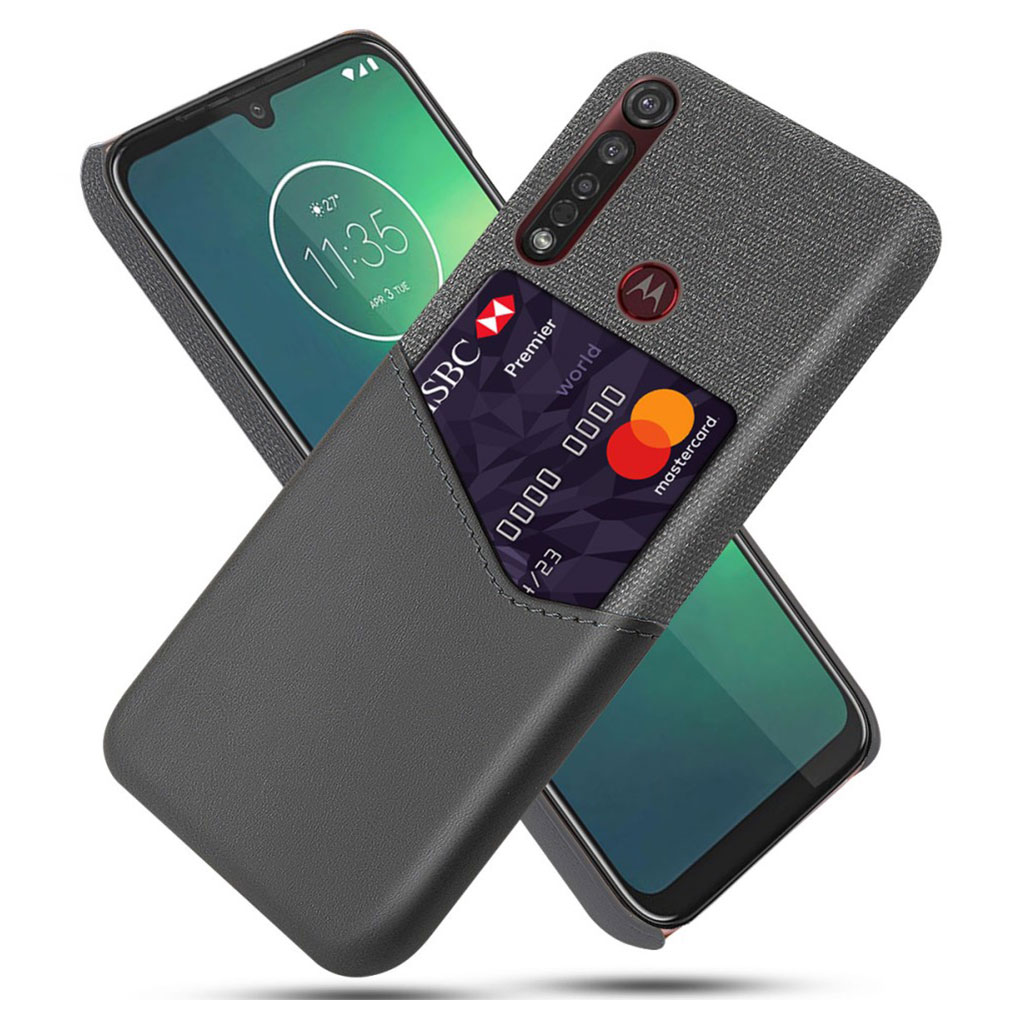 Bofink Motorola Moto G8 Plus skal med korthållare - Silver/Grå