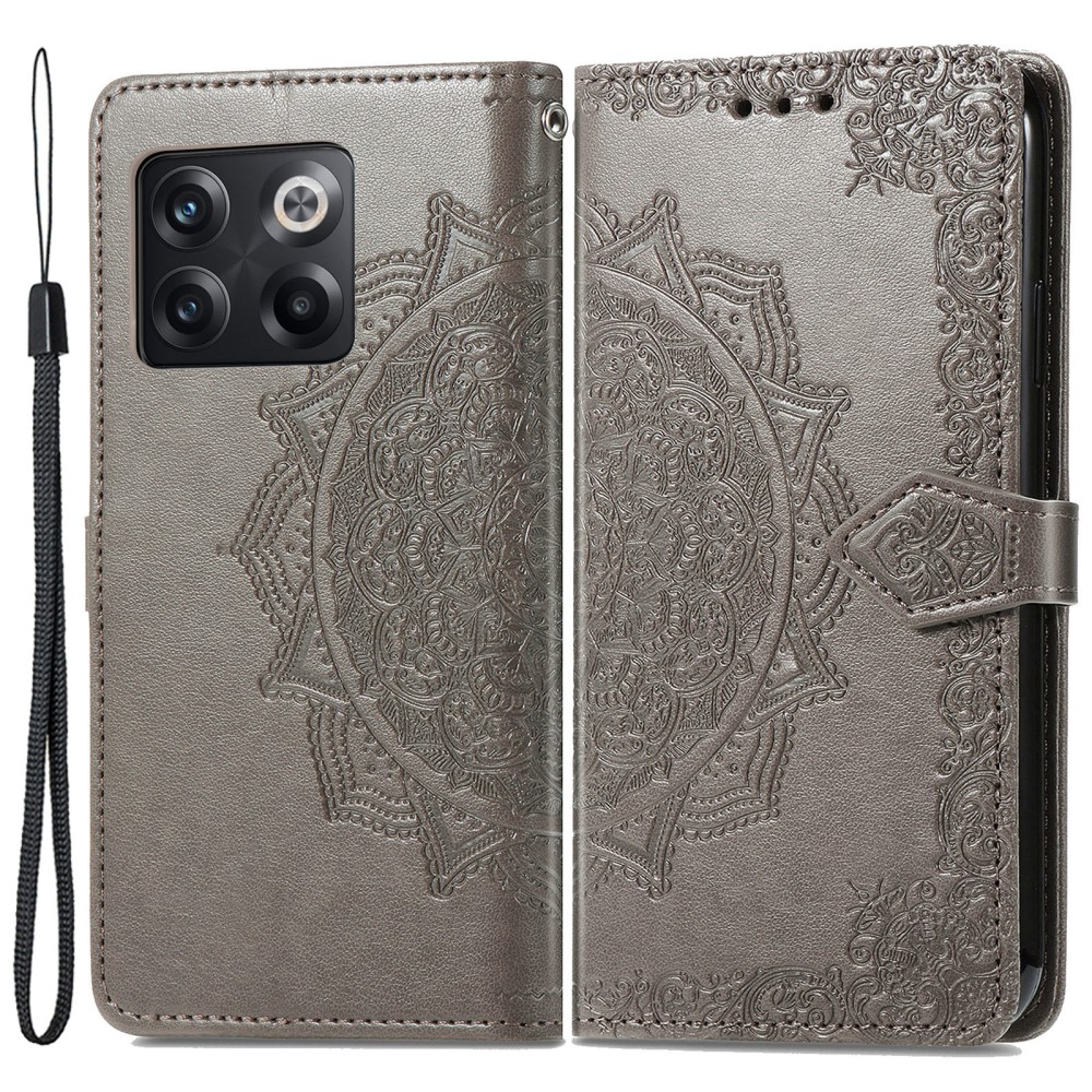Mandala OnePlus 10T / Ace Pro Flip Fodral - Grå