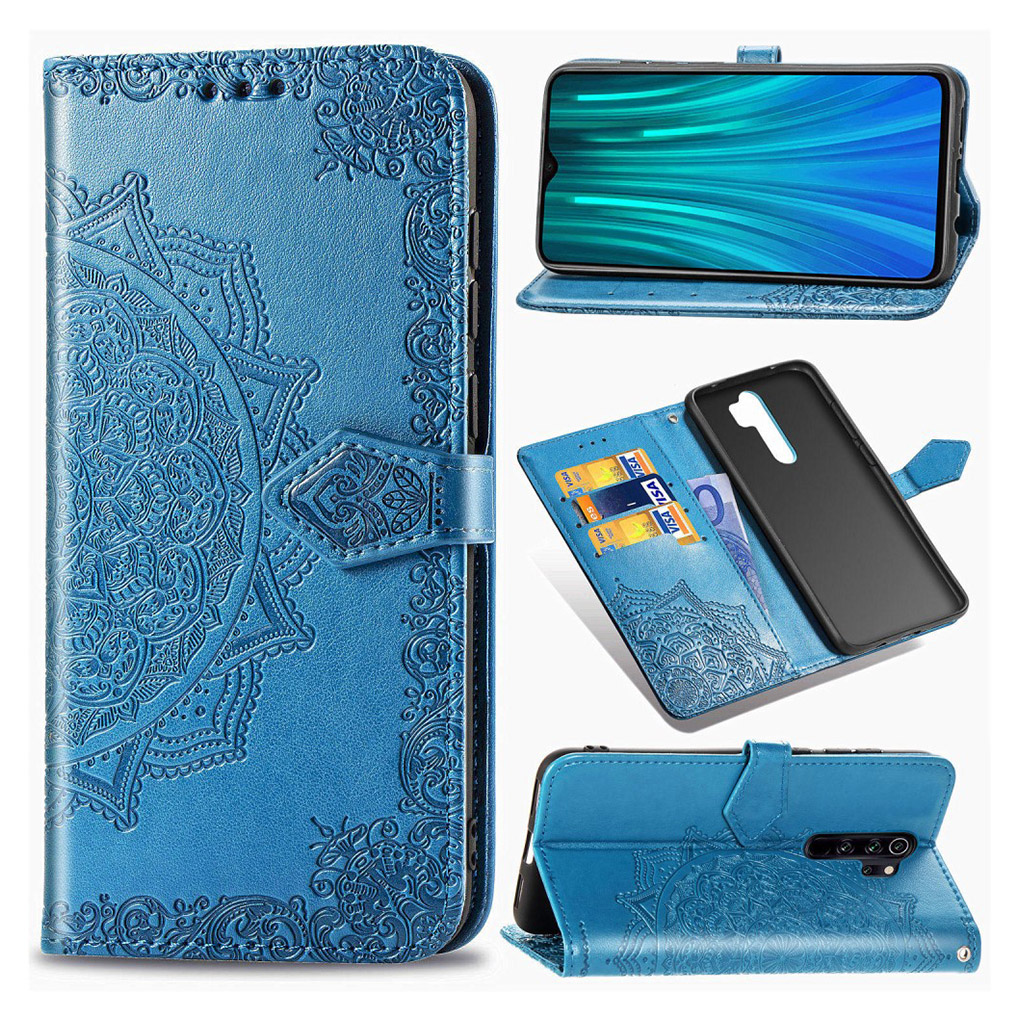 Mandala läder Xiaomi Redmi Note 8 Pro fodral - Blå