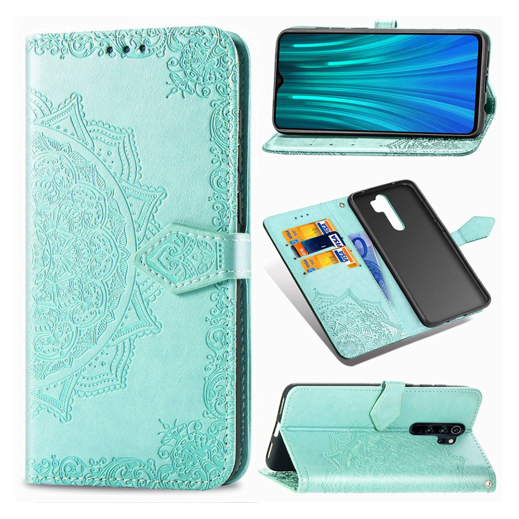 Mandala läder Xiaomi Redmi Note 8 Pro fodral - Grön