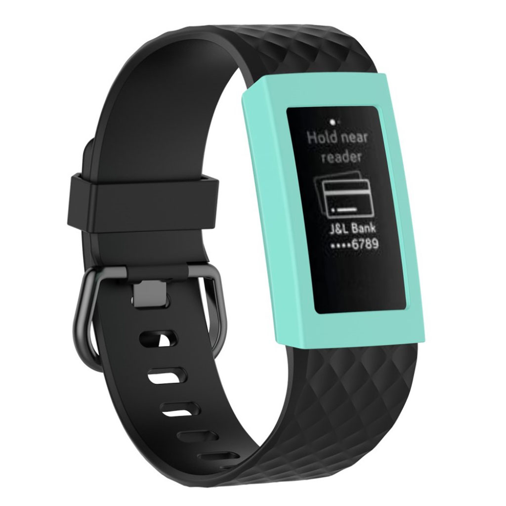 Fitbit Charge 3 mjukt silikonplast skydd till klockskärm - Cyan