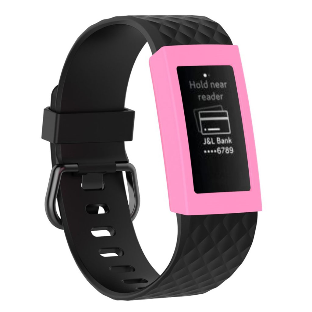 Fitbit Charge 3 mjukt silikonplast skydd till klockskärm - Rosa