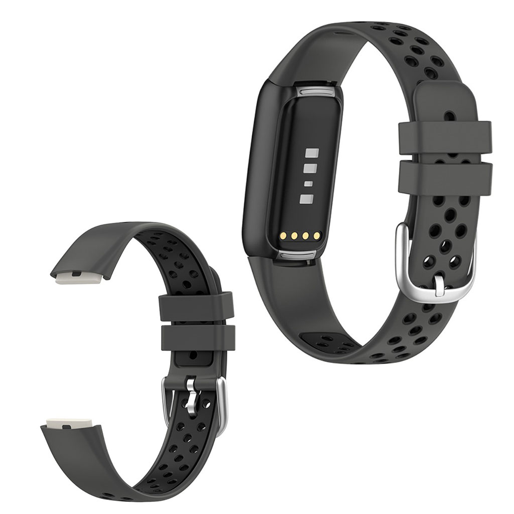 15,4 mm Fitbit Luxe klockarmband i tvåfärgad silikon - Svart