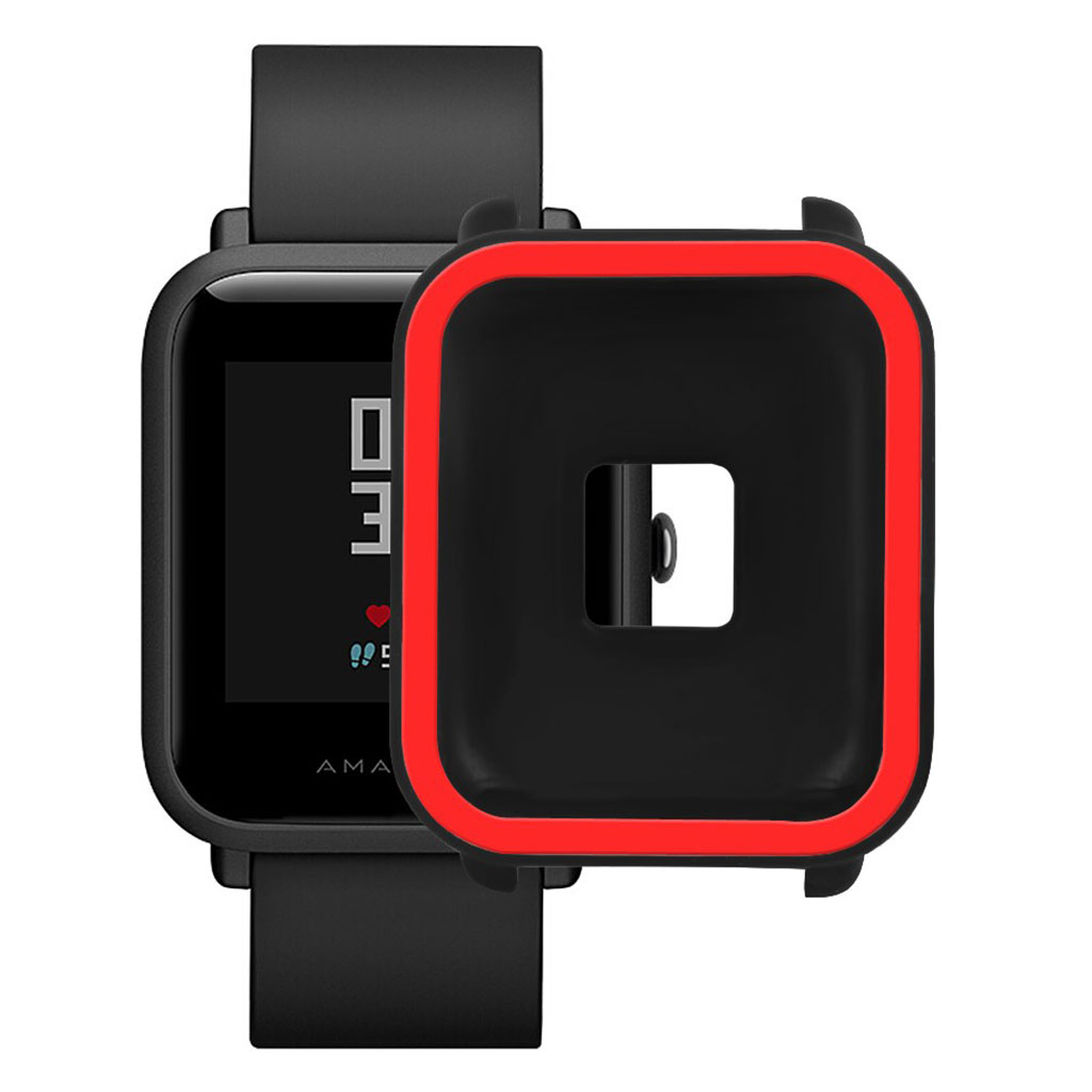 Amazfit Youth flexibelt silikonfodral i två färger - Röd / Svart