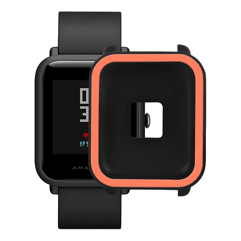Amazfit Youth flexibelt silikonfodral i två färger - Orange / Svart