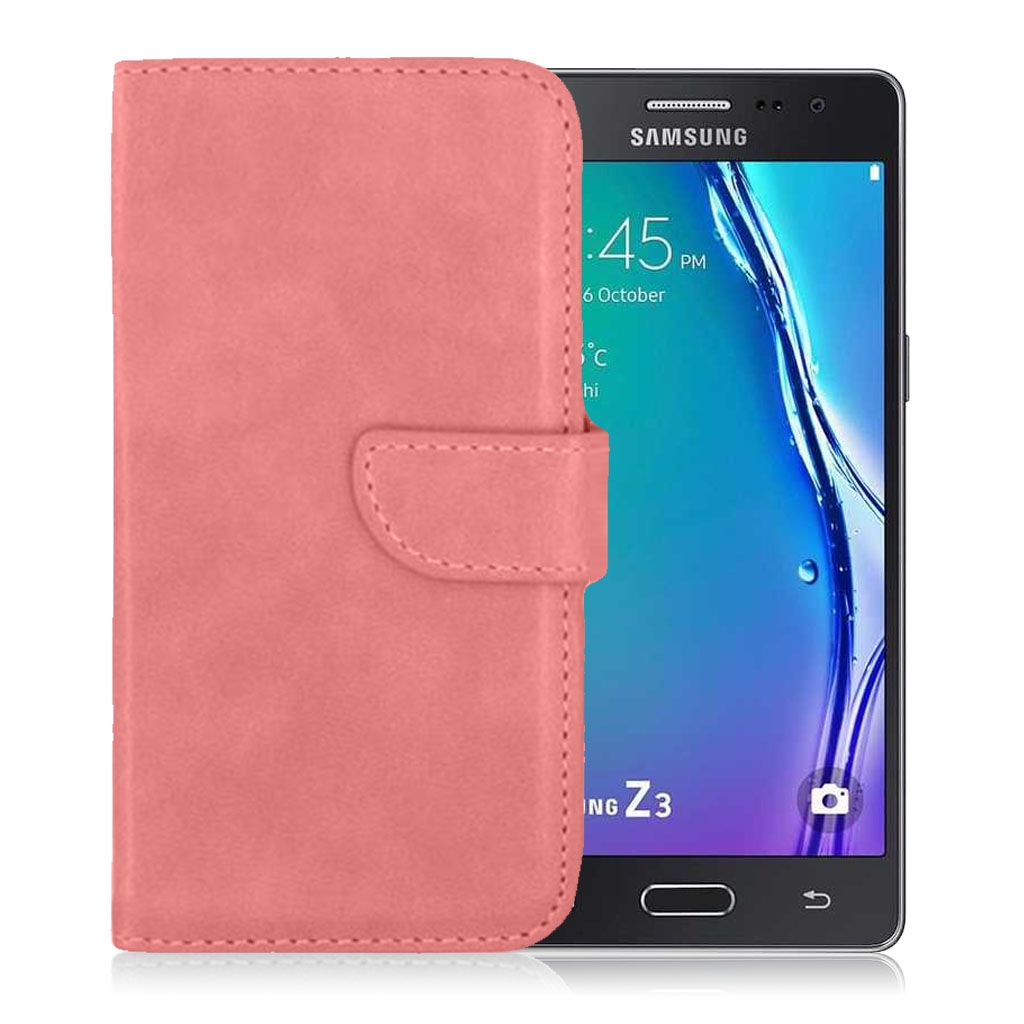 Samsung Galaxy Z3 Fodral med korthållare (Rosa)